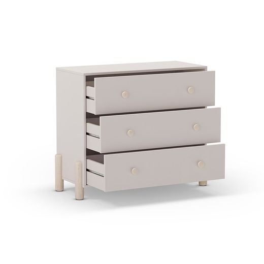 Commode en bois couleur crème, 90 x 40 x 80 cm | Énola
