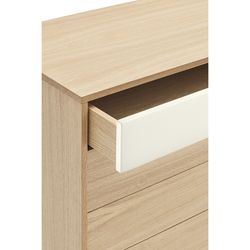 Oak and cream wooden chest of drawers, 90 x 86 x 45 cm | Yoko