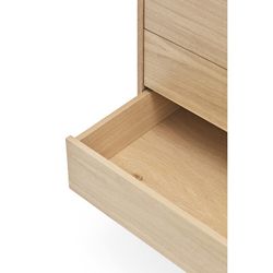 Oak and cream wooden chest of drawers, 90 x 86 x 45 cm | Yoko