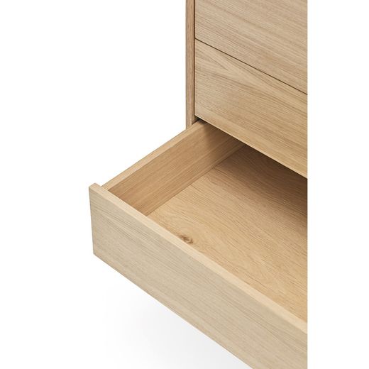 Oak and cream wooden chest of drawers, 90 x 86 x 45 cm | Yoko