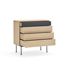 Cómoda de madera en color roble y gris antracita, 90 x 86 x 45 cm | Yoko