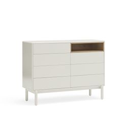 Cremefarbene Holzkommode, 120 x 40 x 90 cm | Corvo