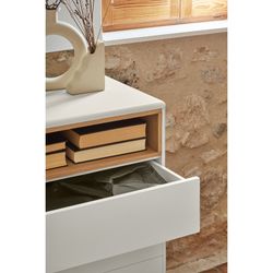 Cremefarbene Holzkommode, 120 x 40 x 90 cm | Corvo