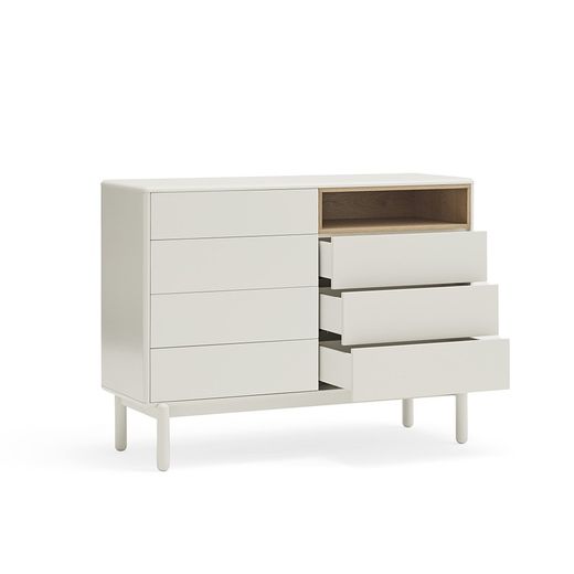 Cremefarbene Holzkommode, 120 x 40 x 90 cm | Corvo