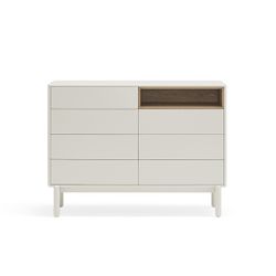 Cremefarbene Holzkommode, 120 x 40 x 90 cm | Corvo