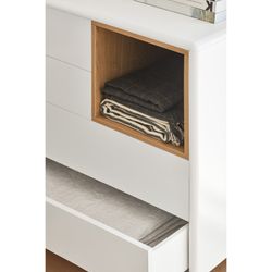 Cremefarbene Holzkommode, 90 x 40 x 90 cm | Corvo