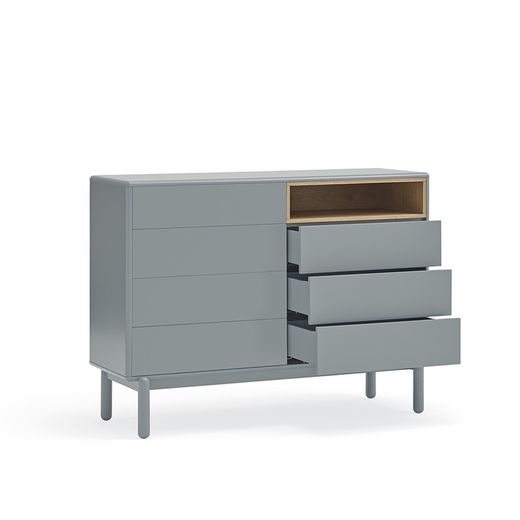 Holzkommode perlgrau, 120 x 40 x 90 cm | Corvo