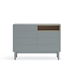 Cómoda de madera en gris perla, 120 x 40 x 90 cm | Corvo