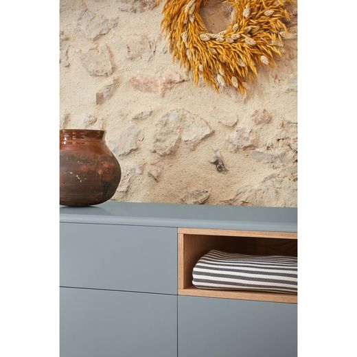 Holzkommode perlgrau, 120 x 40 x 90 cm | Corvo