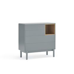 Holzkommode perlgrau, 90 x 40 x 90 cm | Corvo