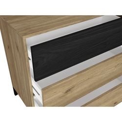 Commode en bois naturel et noir, 80 x 40 x 75.1 cm | Cronos