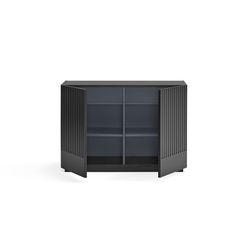Black and anthracite grey wooden chest of drawers, 100.2 x 48 x 70 cm | Doric