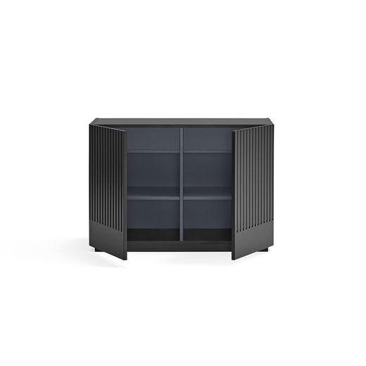 Black and anthracite grey wooden chest of drawers, 100.2 x 48 x 70 cm | Doric