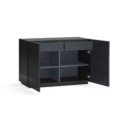 Black and anthracite grey wooden chest of drawers, 100.2 x 48 x 70 cm | Doric