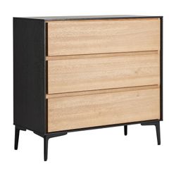 Commode en noir et bois naturel, 85 x 39 x 81 cm | brusa