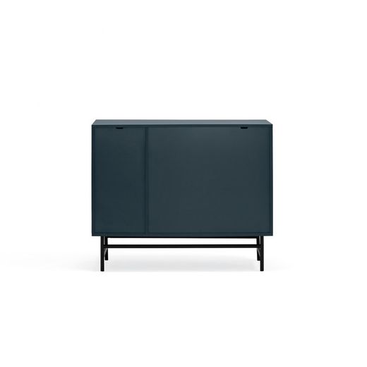 Dark blue and black wooden and metal chest of drawers, 97 x 45 x 80 cm | Knitwear