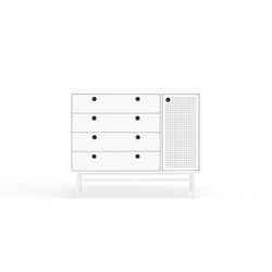 White wood and metal dresser, 97 x 45 x 80 cm | Knitwear
