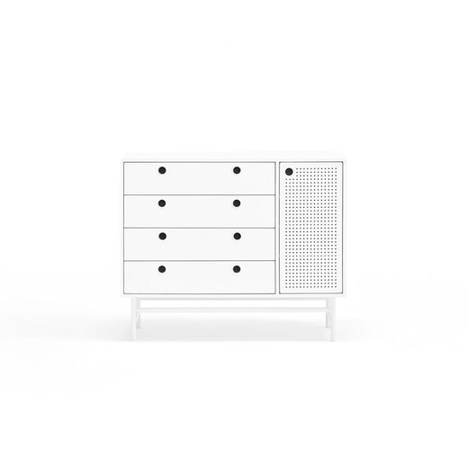 White wood and metal dresser, 97 x 45 x 80 cm | Knitwear