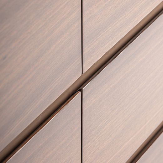 Cómoda de madera y piedra en marrón y blanco, 140 x 45 x 75 cm | Giswil