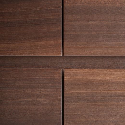 Cómoda de madera y piel sintética en marrón y beige, 140 x 45 x 75 cm | Kandern