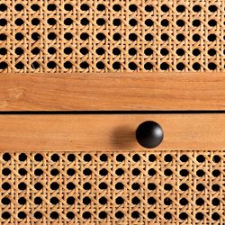 Συρταριέρα από ξύλο και φυσικό rattan, 90 x 40 x 95 cm | Ζέθελ