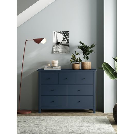 Commode en pin bleu, 110 x 40 x 80 cm | brumeux