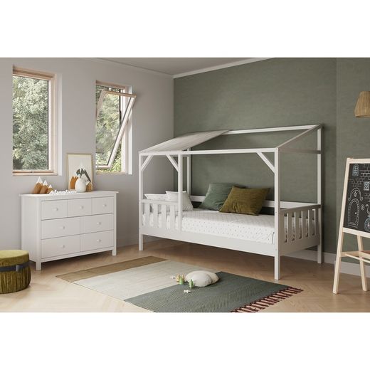 Commode en pin blanc, 110 x 40 x 80 cm | Max