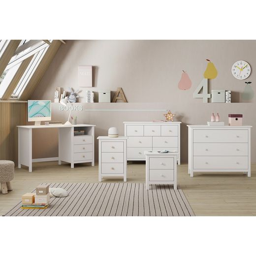 Commode en pin blanc, 110 x 40 x 80 cm | Max