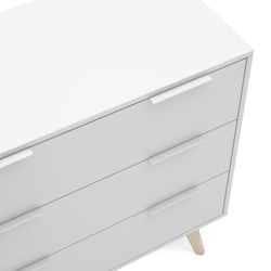 White and natural pine chest of drawers, 80 x 40 x 83 cm | Campus