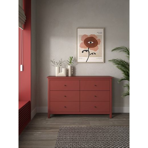 Garnet pine chest of drawers, 130 x 45 x 80 cm | misty