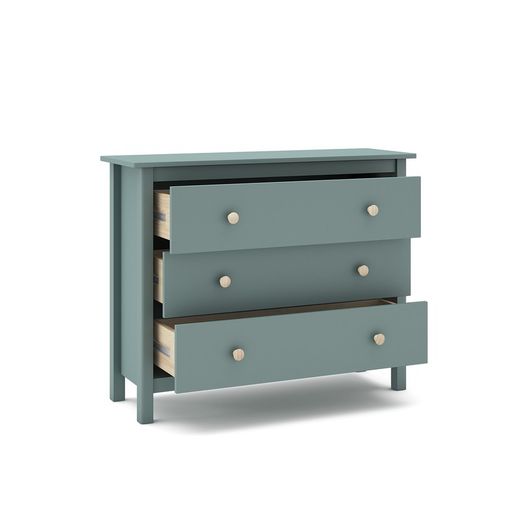 Pine chest of drawers in green, 100 x 40 x 80 cm | Max