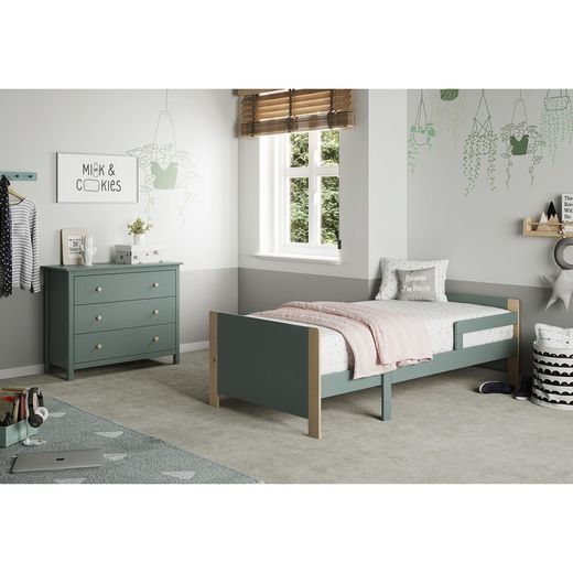 Pine chest of drawers in green, 100 x 40 x 80 cm | Max