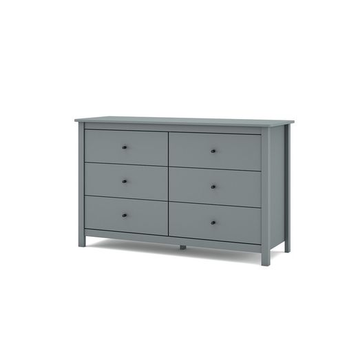 Pine chest of drawers in green, 130 x 45 x 80 cm | misty