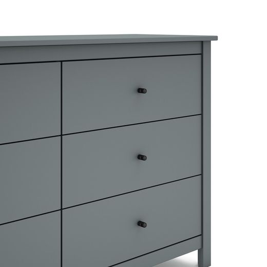 Pine chest of drawers in green, 130 x 45 x 80 cm | misty
