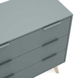 Pine chest of drawers in green and natural, 80 x 40 x 83 cm | pisco