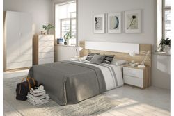 Commode en bois blanc/naturel, 60x40x110 cm | EST