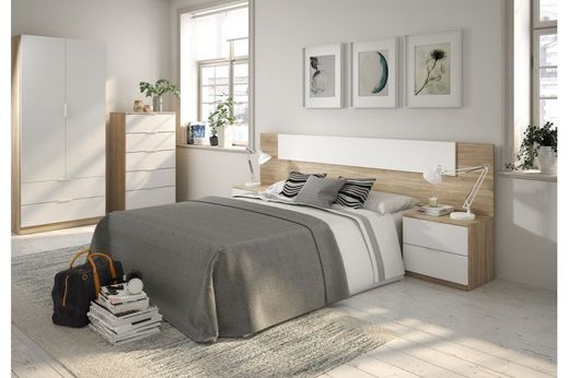 Commode en bois blanc/naturel, 60x40x110 cm | EST