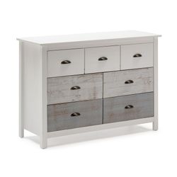 Chambre à coucher, tête de lit, 2 tables de chevet avec 2 tiroirs et commode | romantique