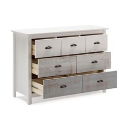 Chambre à coucher, tête de lit, 2 tables de chevet avec 2 tiroirs et commode | romantique