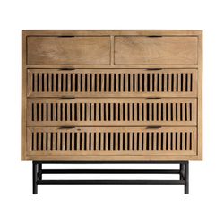 Cômoda RUTLAND em Elm e Ferro Natural/Preto, 100x45x90 cm.