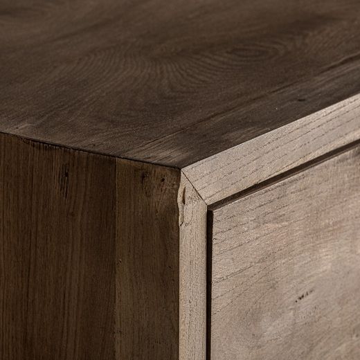 Cômoda RUTLAND em Elm e Ferro Natural/Preto, 100x45x90 cm.