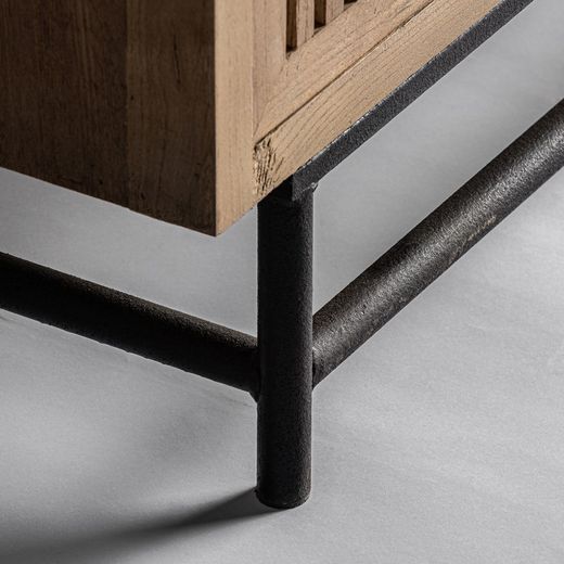 Cômoda RUTLAND em Elm e Ferro Natural/Preto, 100x45x90 cm.