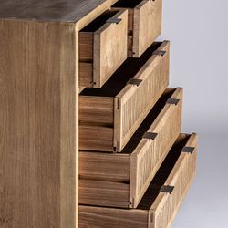 Cômoda RUTLAND em Elm e Ferro Natural/Preto, 100x45x90 cm.