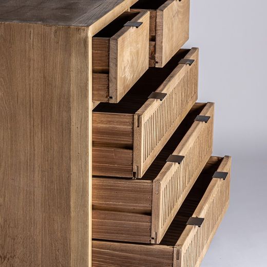 Cômoda RUTLAND em Elm e Ferro Natural/Preto, 100x45x90 cm.