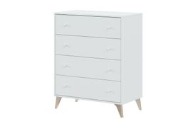 White wooden chest of drawers, 77.5x40x95 cm | SWEET