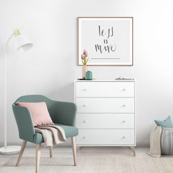 White wooden chest of drawers, 77.5x40x95 cm | SWEET