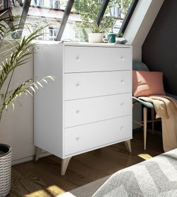 White wooden chest of drawers, 77.5x40x95 cm | SWEET