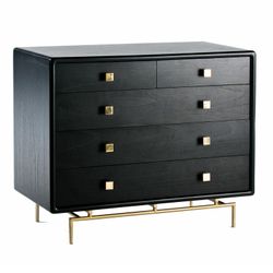 Cassettone in legno nero, 110x55x95 cm