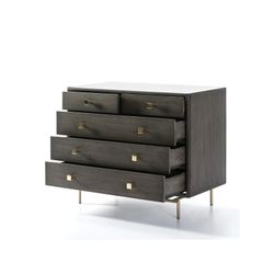 Cassettone in legno nero, 110x55x95 cm