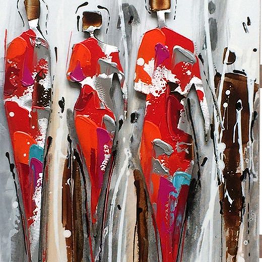 Samenstelling abstracte doos mensen (124 x 70 cm) | Abstracte reeks